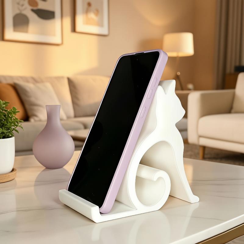 Desk Phone Stand - 3D Printed Cute Kitten Dog Desktop