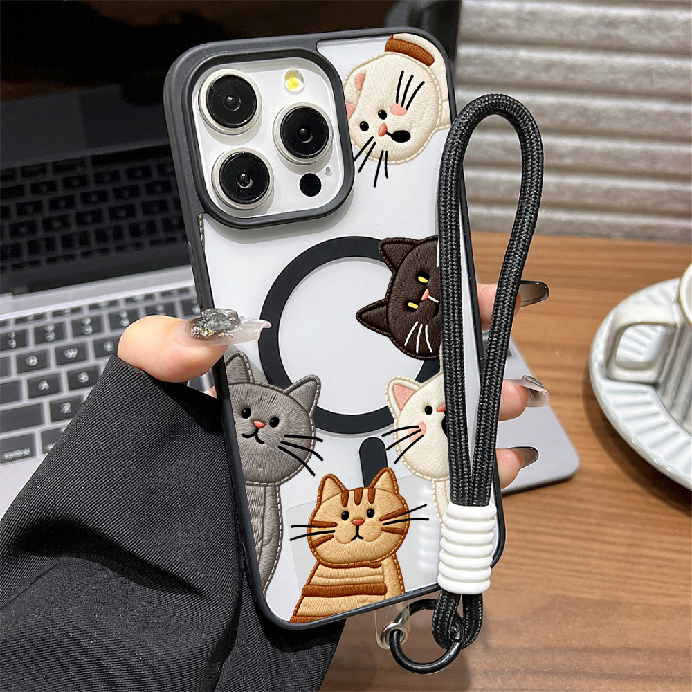 Cute Faux Embroidery Cat Phone - огляд і ціна Apple Iphone 16